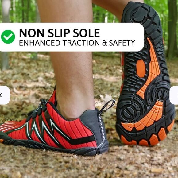 HIKE Barefoot Barekick Explorer Healthy&NonSlip Shoes(Unisex)size8.5 Blk/Red Nwt - Picture 3 of 11
